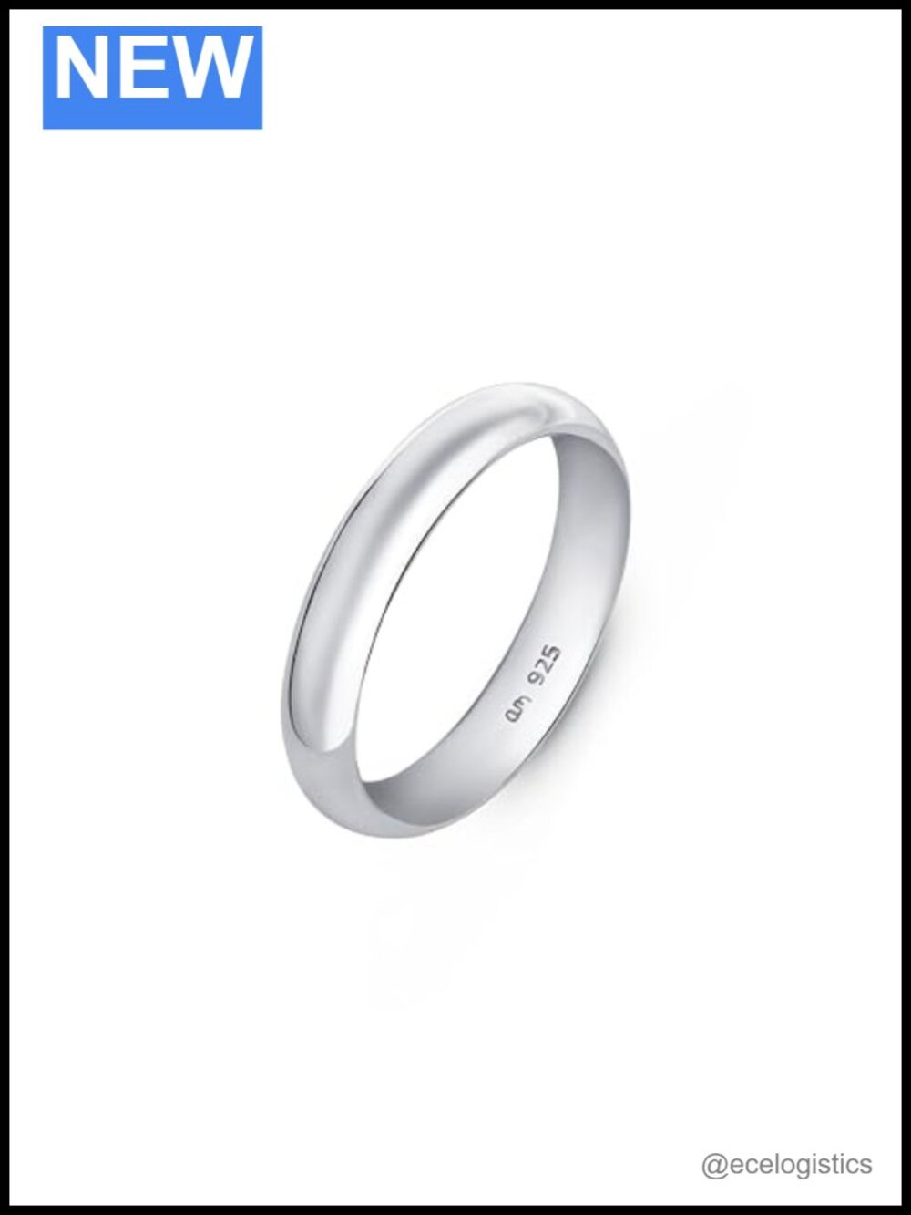 Sterling Silver Wedding Band Ring 4mm